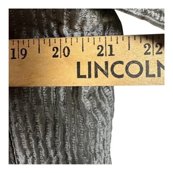 Eileen Fisher Jacket‎ Womens M Silk Blend Silver Gray Textured Open Front Blazer - Picture 3 of 7